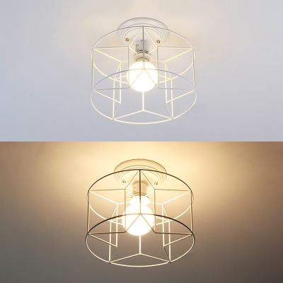 Hollow Metal Star/Cylinder/Flower Frame Ceiling Light 3 Types Available
