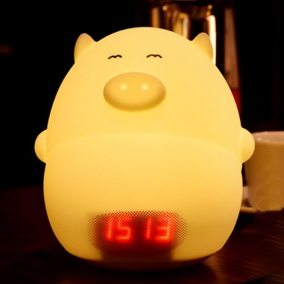 Lovely Pig LED Kids Sleeping Night Light with 24 Hour Digital Timer USB Rechargeable