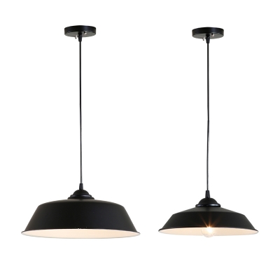 

Matte Black Metal Barn Shade Single Head Pendant 10.2"/14.2" Wide, HL478701