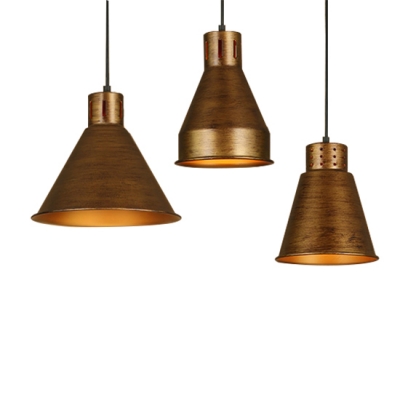 

6.89"/10.43"Wide Aged Brass Finish Single Pendant Fixture 3 Designs for Choice, HL478881