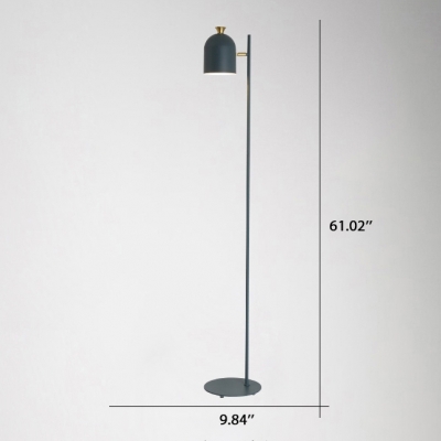 Adjustable Metal Floor Light with Elongated Dome Modern Fashion 1 Light Standing Light for Kids