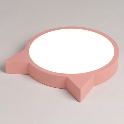 Cat Shape Ceiling Flush Mount Macaron Green/Pink/Yellow Acrylic LED Ceiling Light for Girl