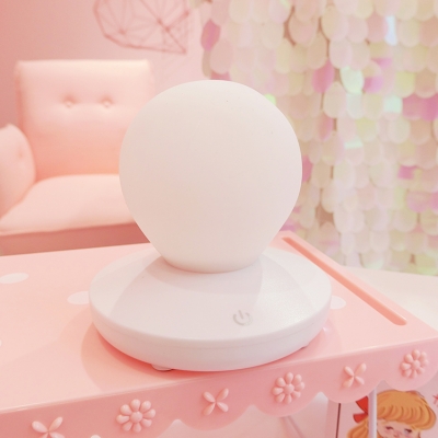 Pink/White Loving Heart/Globe Girls Bedroom Night Light with Plastic Base Touch Control 