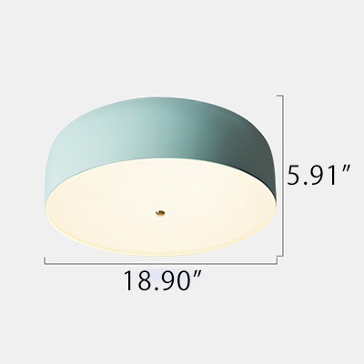 Macaron Simple Dome Ceiling Fixture Metallic Ceiling Flush Mount in Green/Pink/White