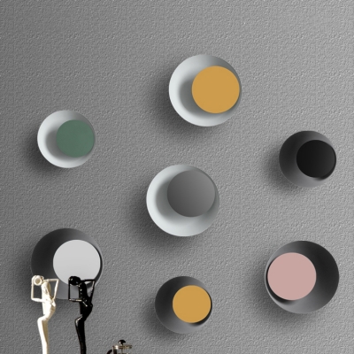 Flared 1 Light Wall Sconce Post Modern Black/Grey/Pink/Yellow/White Metallic Wall Mount Light