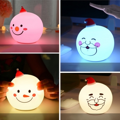 Super Bright Silicon Snowman/Santa Claus Baby Kids LED Night Light 7 Types for Choice 