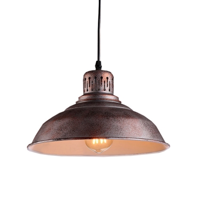 Weathered Bronze Finish Industrial Style Barn Shade Hanging Lamp for Cafe 11.42