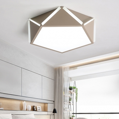 Acrylic Geometric Ceiling Fixture Colorful Modern Fashion Kids Youth LED Flush Mount Lighting