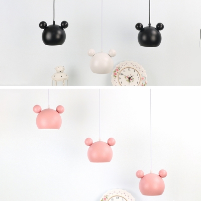 Cartoon Pendant Light Colorful Nordic Boys Girls Room Metal 1 Light Lighting Fixture