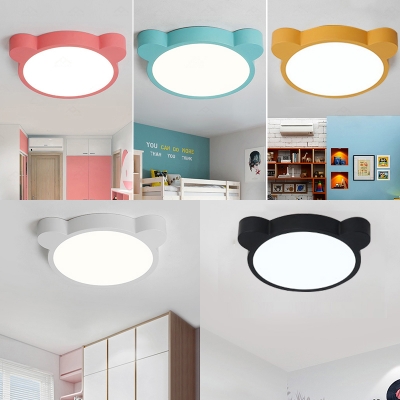 Colorful Macaron Bear Flush Light Children S Play Area Acrylic