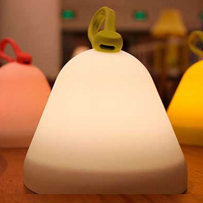Modern Macaroon Plastic Mini Portable Night Light for Kids with Clock in White/Pink/Yellow