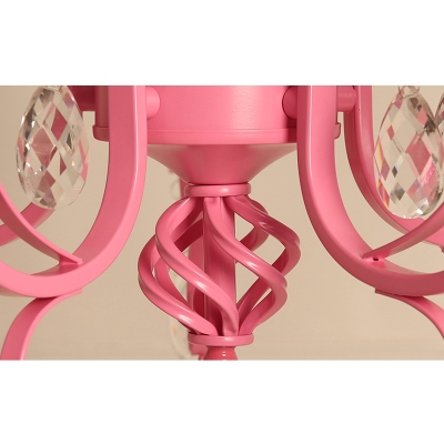 Modern Pink Chandelier Foyer Lighting Crystal Chandelier Candle Chandelier Tadpoles Chandelier