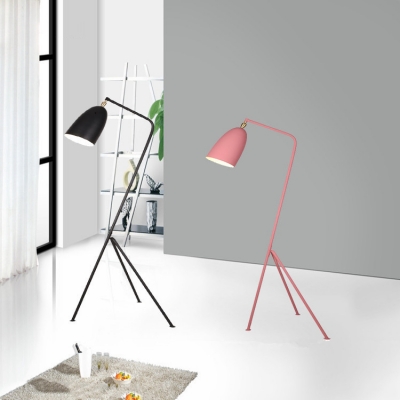 Metal Tripod Floor Light Contemporary Macaron Study Room Kids Room 1 Head Floor Lamp