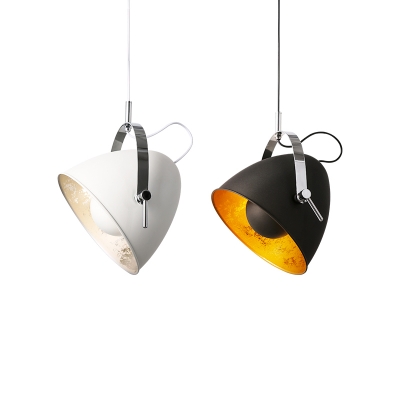 Nordic Style Single Light CFL Task Hanging Lamp in Black/White Finish