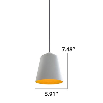One Bulb Simple Bedroom Pendant Light in Black/White 5.9