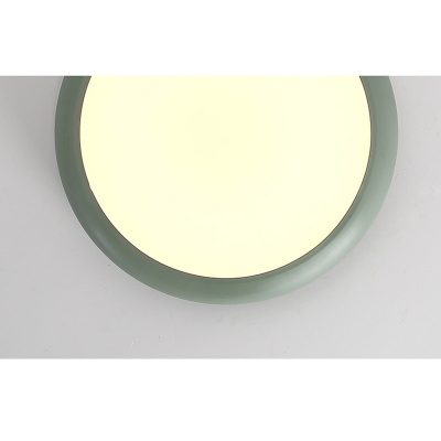 Metal Round Flush Light Fixture Macaron Nordic Colorful Kids Children Room LED Flush Mount