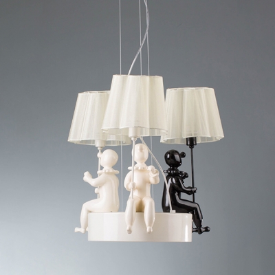 Puppet Decorative 3/5 Light Chandelier Light with Fabric Coolie Shade