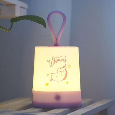 Silicon Touch Sensing Cartoon Portable Kids Bedroom Night Light in Yellow/Pink/Green/Purple