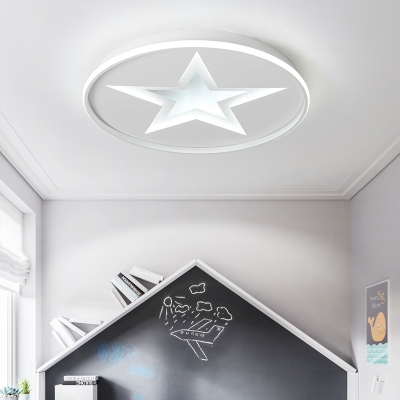 Simple Round Shape LED Children Bedroom Ceiling Lamp Small Size