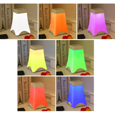 USB Chargeable Touch Sensing Eiffel Tower Glass LED Night Light with Changing Colors