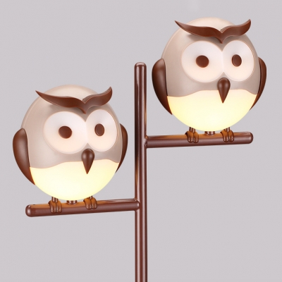 Cute Owl Design Hanging Lamp Animals&Insects Kindergarten Plastic 1/2/3/4 Lights Chandelier Light in Bronze