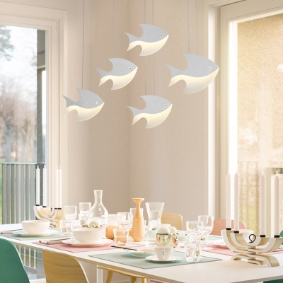 Fish Shape 3/4/5 Lights Chandelier for Kids Bedroom