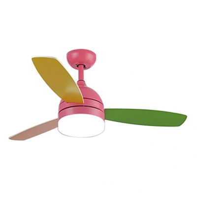 Kids Room LED Macaroon Style 3 Blade 16.54 Inch Blue Kids Ceiling Fan in Blue/Pink