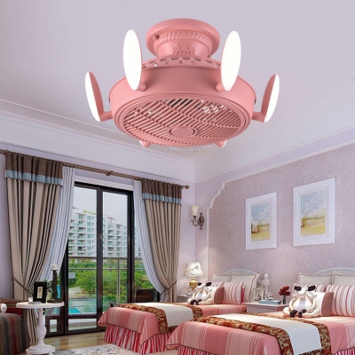 Macaroon Bladeless Ceiling Fan in White/Blue/Pink/Green/Gray with Cute Rabbit Ears