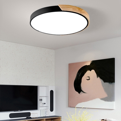 Macaron Modern Acrylic Round Flushmount Kids Bedroom LED Ceiling Light in Warm/White
