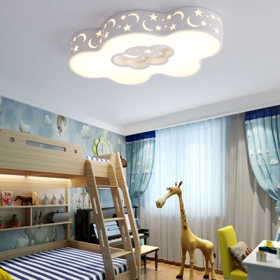 Modern LED Round/Star/Cloud Shade Kids Room Ceiling Light Ultra-Thick