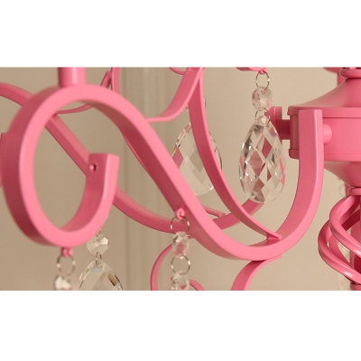 Modern Pink Chandelier Foyer Lighting Crystal Chandelier Candle Chandelier Tadpoles Chandelier