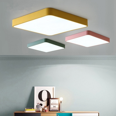 Ultra Thin Square Ceiling Lamp Simplicity Kids Room Colorful Acrylic Flush Mount Lighting Beautifulhalo Com