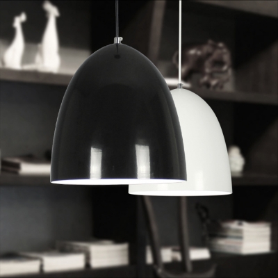 

Polished Black/White One Light Study Room Ceiling Pendant Lamp in Modern Style