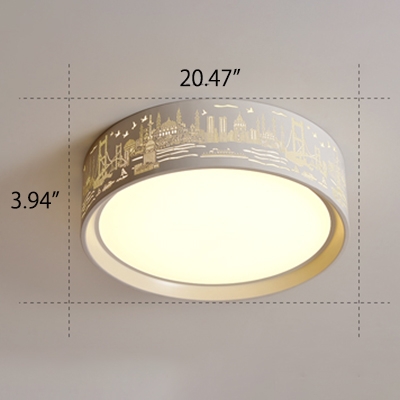 16.54'' W Modern Bedroom/Living Room Acrylic Round LED Ceiling Light