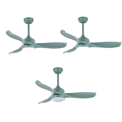 16.54'' Wide Creative Macaroon Style Propeller Green Chandelier Ceiling Fan for Kids Room 3 Blade