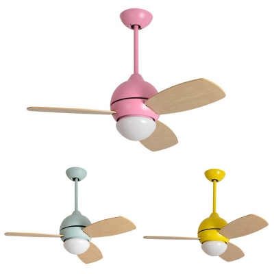 3 Wood Blade 14 18 W Macaroon Style Chandelier Ceiling Fan For