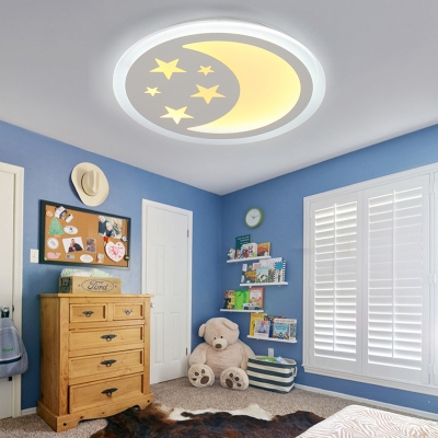 Cartoon Moon and Star Acrylic Children Bedroom LED Ceiling Lamp