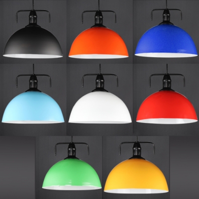 Contemporary Multicolor Single Head Pendant Light with Dome Shade 8 Colors for Choice