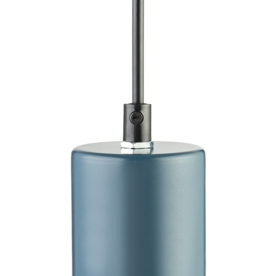 Contemporary Simple Style Cylindrical Single Pendant Fixture in Polished Brass/Black/Blue Finish 