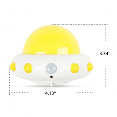 Dimmable Spaceship Plug-in/Motion-Sensor LED Kids Night Light 4 Colors Available