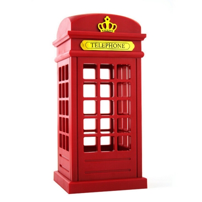 Nordic Style Plastic Phone Booth LED Projector Night Light for Kids Room