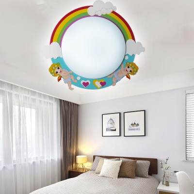 Adorable Acrylic Cartoon Sconce Light Nursing Room Kindergarten 1 Head LED Wall Lamp in Multi Color