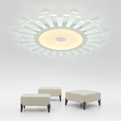 Sun Flower LED Light Flat Shade Ceiling Light Fixture for Living Room