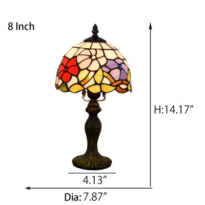 Multi-Colored Glass Lampshade Floral Dome Design, 14