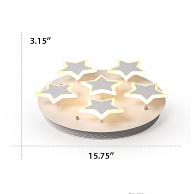 Nordic Style Star Accent LED Flushmount Ceiling Light for Living Room 16