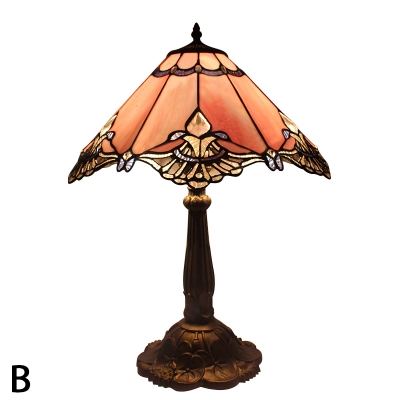 Tiffany Stained Glass Flower Pattern Table Lamp for Study Room Bedroom 2 Designs Available