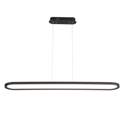 Black Acrylic Oval Shaped Led Linear Aluminum Suspended Lights for Office Kitchen Hallway