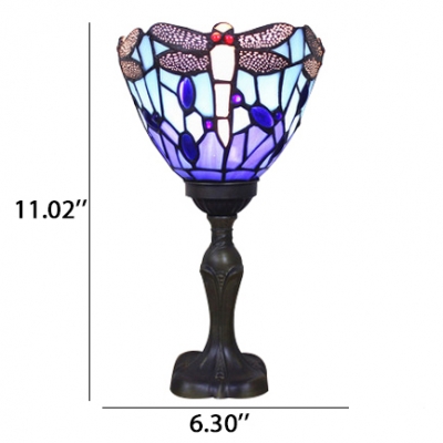 Brilliant Beads Accent Torchiere Table Lamp with Tiffany Stained Glass Bowl Shade