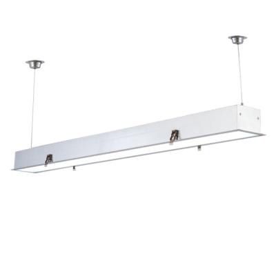 Commercial Office Workshop Lighting LED Linear Pendant Lights in White Finish Aluminum 36W, 2500LM, 7000K Cool White Light  Not Dimmable Suitable for Garage Workbench
