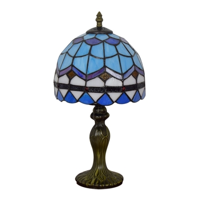 Dome Shaped Shade Tiffany Stained Glass Baroque Design 14
